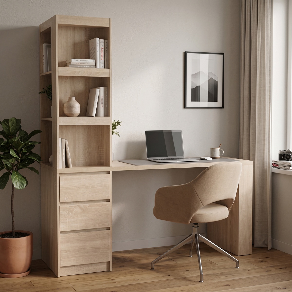 Birou Cliner, Sonoma, 140x50x180 cm