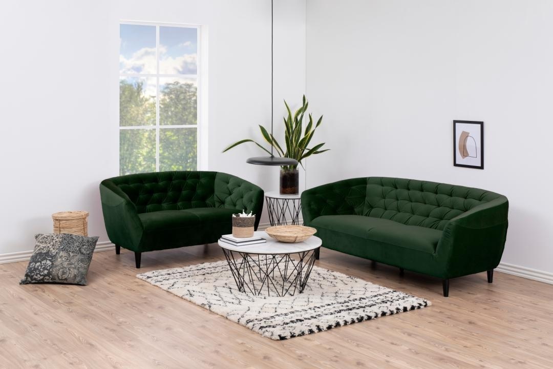 Canapea 3 locuri Ria, Verde, 78x191x84 cm