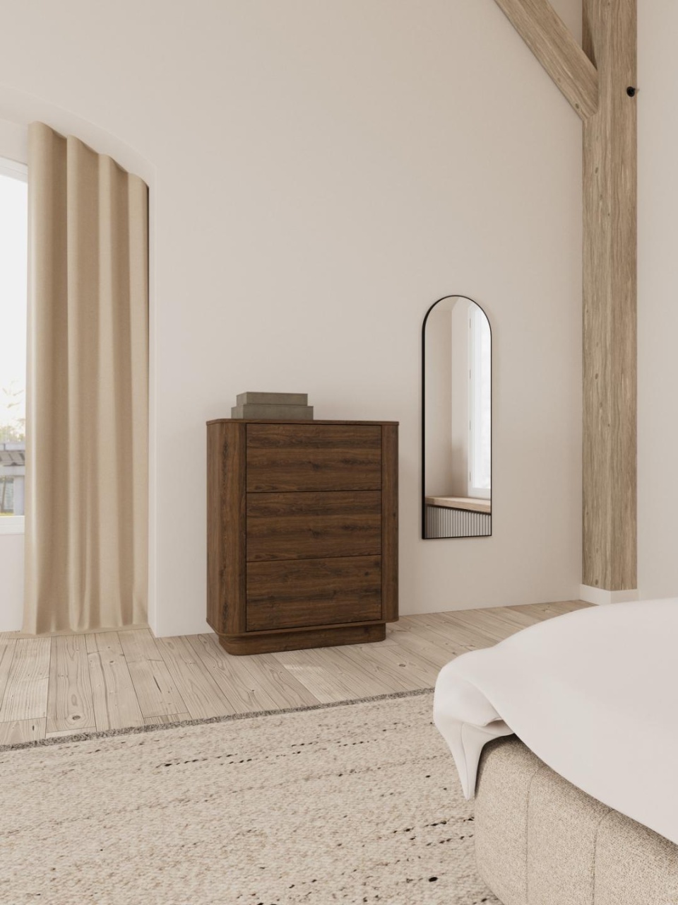 Comoda Atmore, Gri, 107x90x40 cm