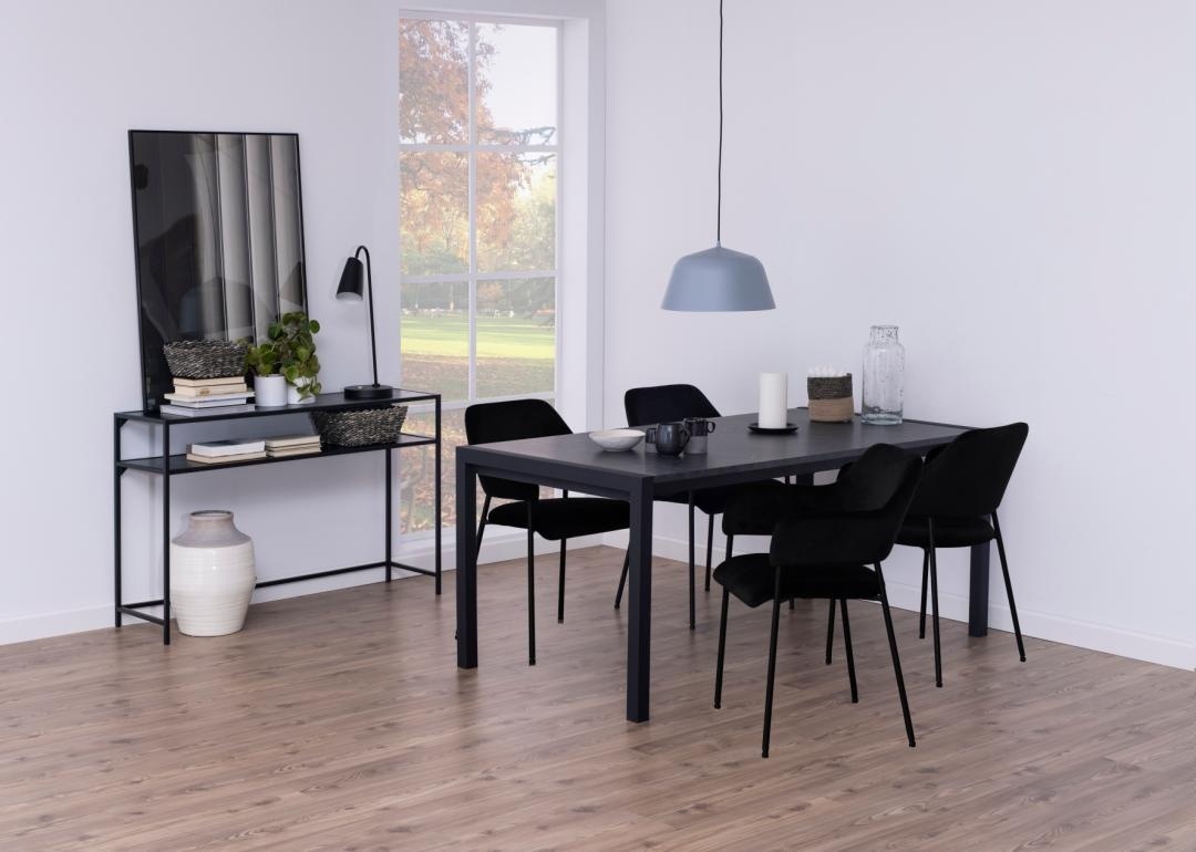 Consola Seaford, Negru, 79x120x35 cm