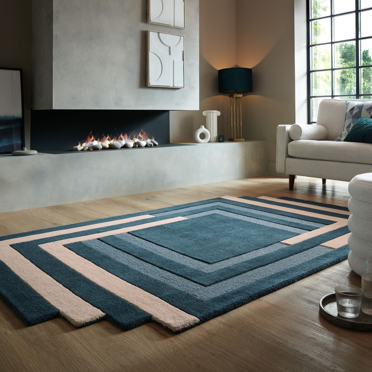 Covor Abstract Labyrinth Verde 120X180 cm, Flair Rugs