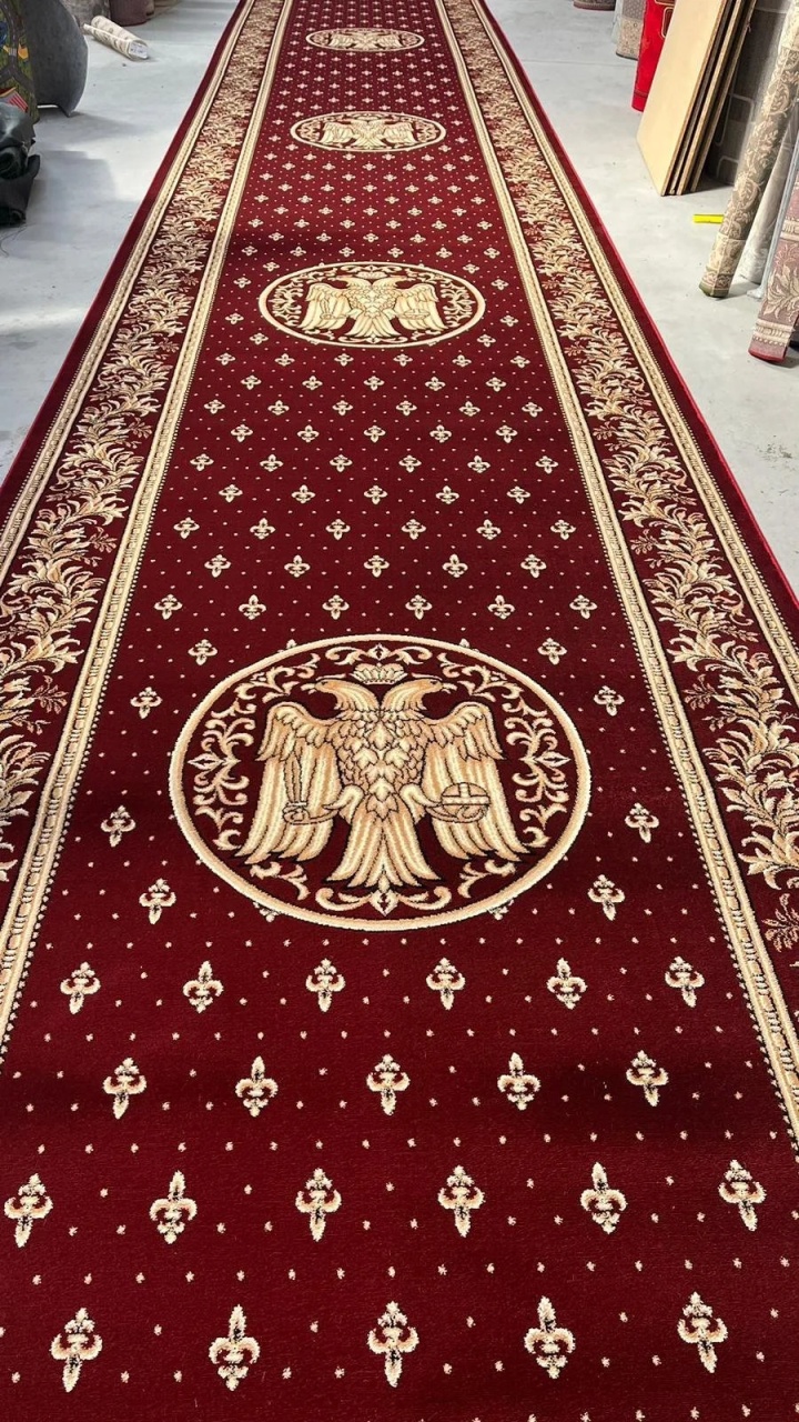 Covor biserica Traversa, Somio, Rosu, 60x600 cm, Delta