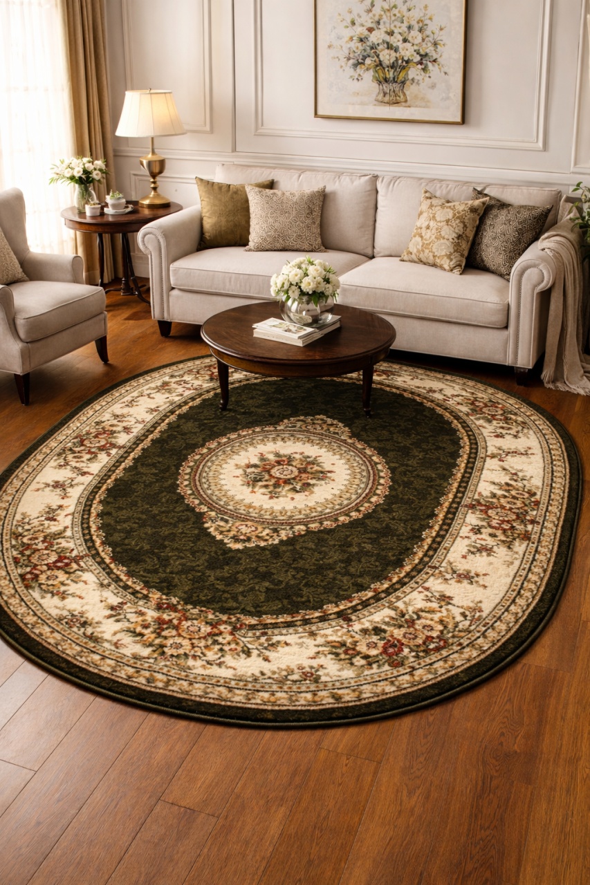 Covor Oval, Lotos, Crem, 60x110 cm, Delta Oval 571 310