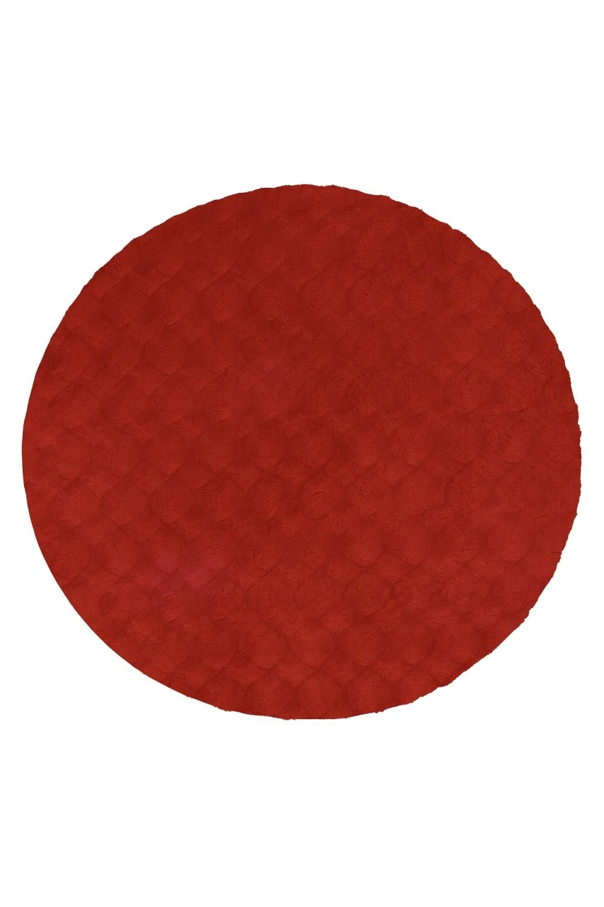 Covor rotund Diamond Cut Rosu 200x200 cm