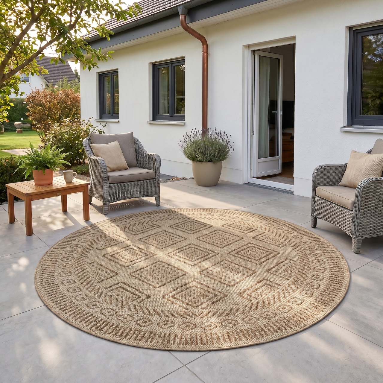 Covor Rotund MIRA V3 Bej 120x120 cm