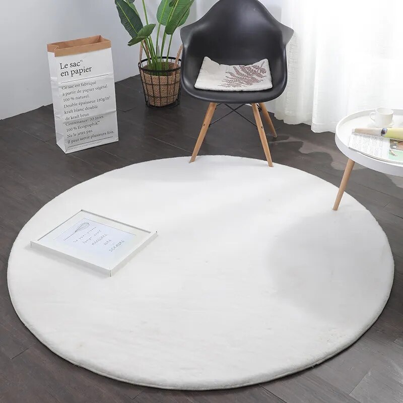 Covor Rotund, Soft, Alb, 80x80 cm, Delta LOP 060