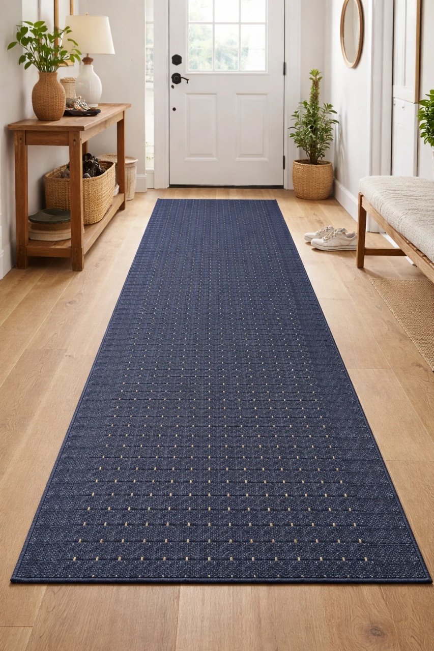 Covor Traversa, Stanford, Albastru, 80x800 cm, Delta