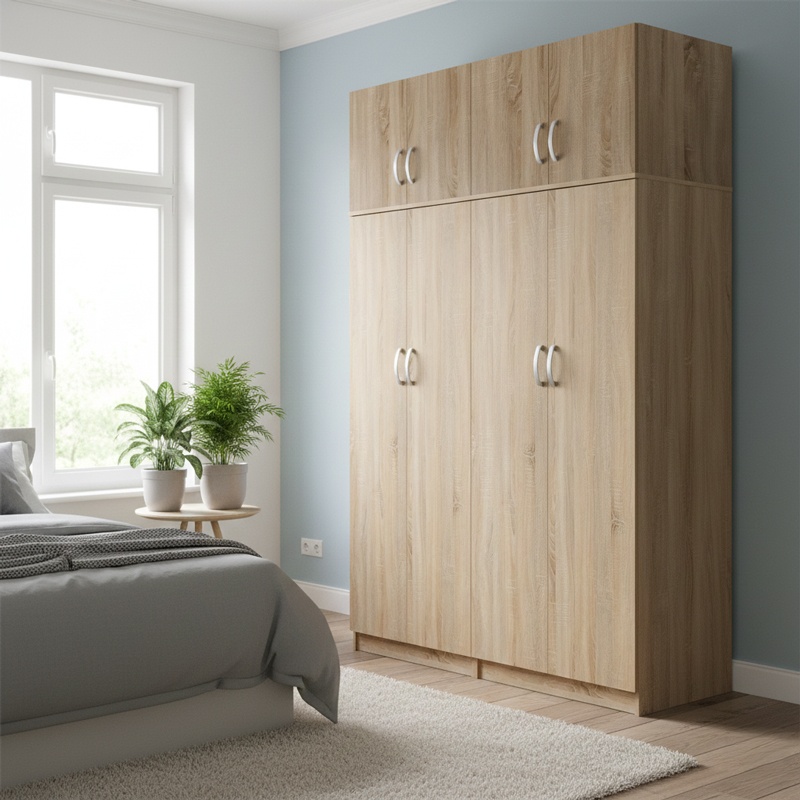Dulap cu 4 usi, Athos I, V6, Stejar, 160x42x240 cm