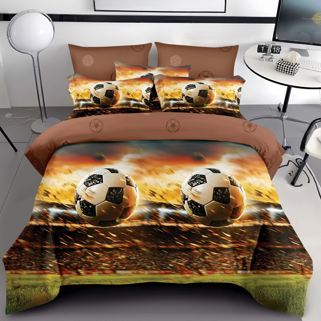 Lenjerie 3D Fotbal V2 cu 6 Piese (Finet)