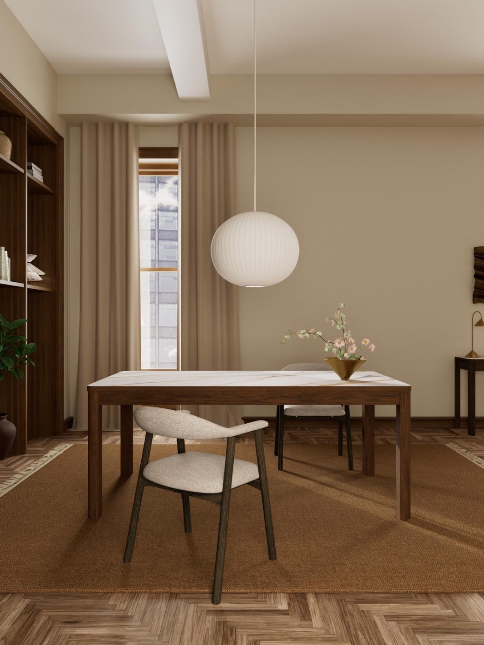 Masa dining Southampton, Bej, 75x180x90 cm