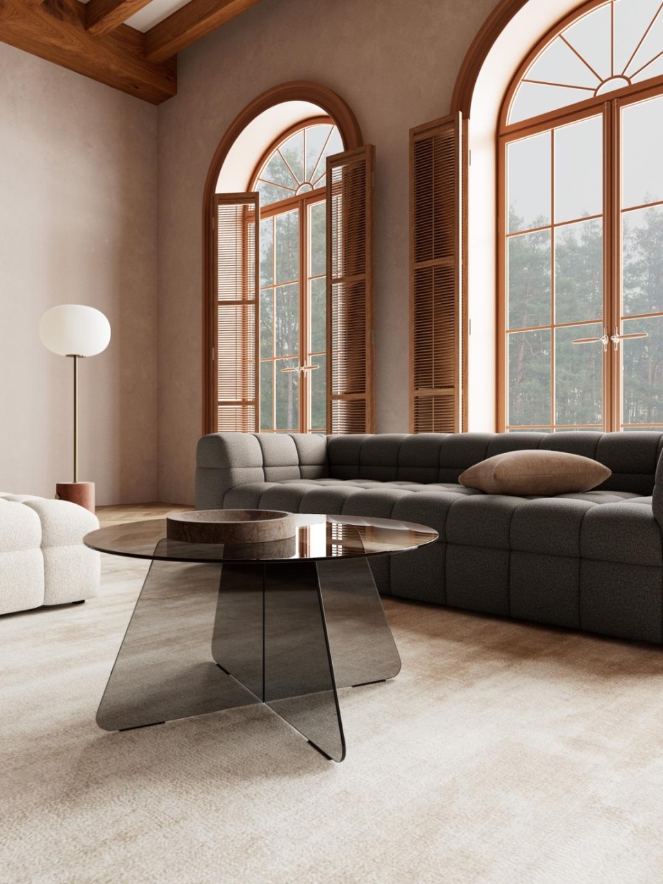 Masuta de cafea Samos, Gri, 40x80x80 cm