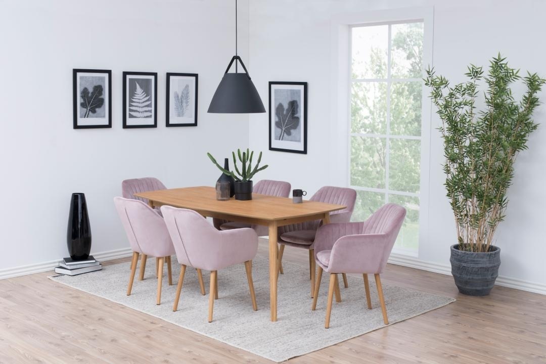 Scaun dining Emilia, Roz prafuit, 83x57x61 cm