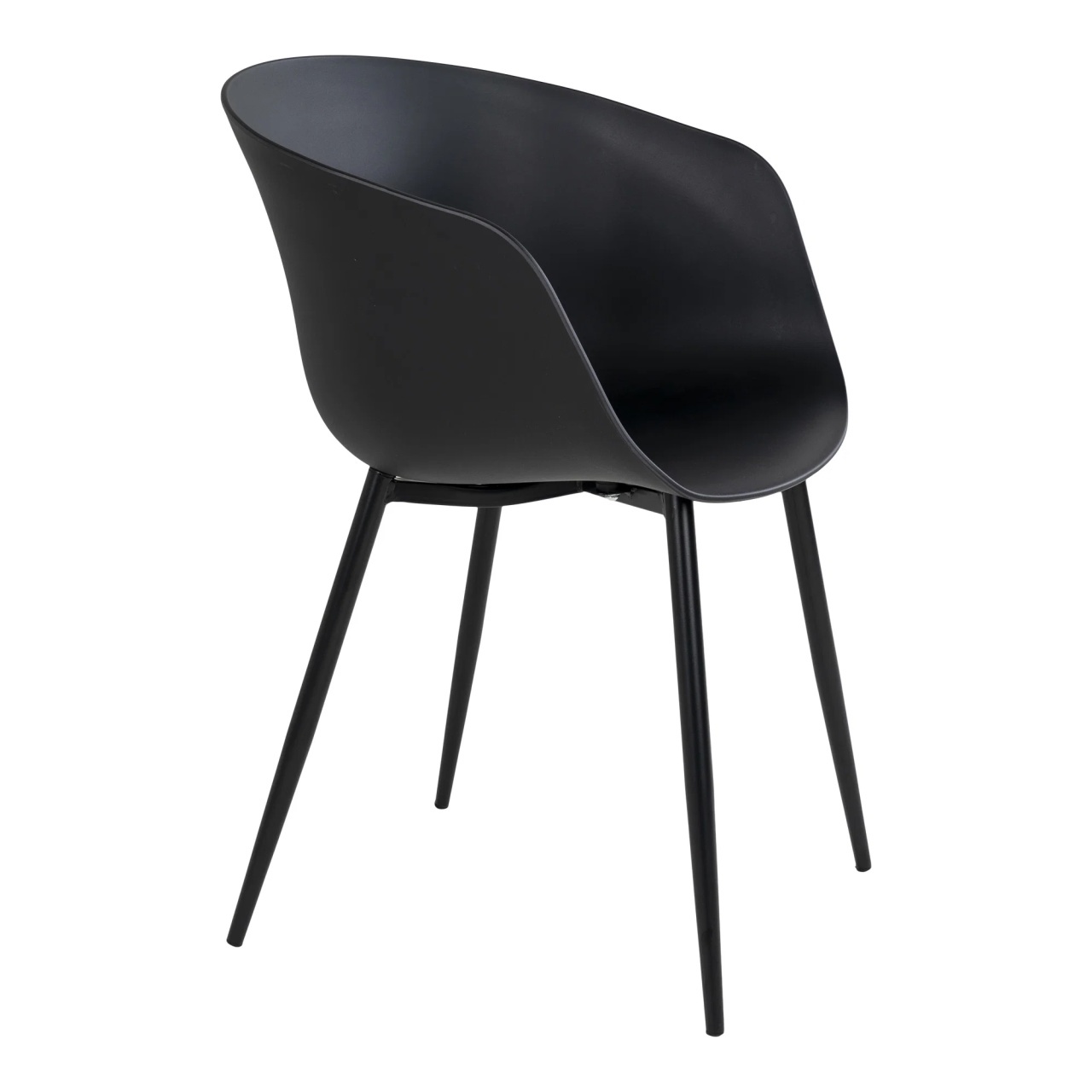 Scaun dining Roda, Negru, 56x55x78 cm
