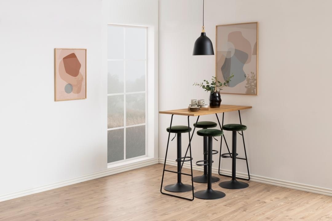 Set 2 piese Scaune de bar Finch, Verde, 82x40x40 cm