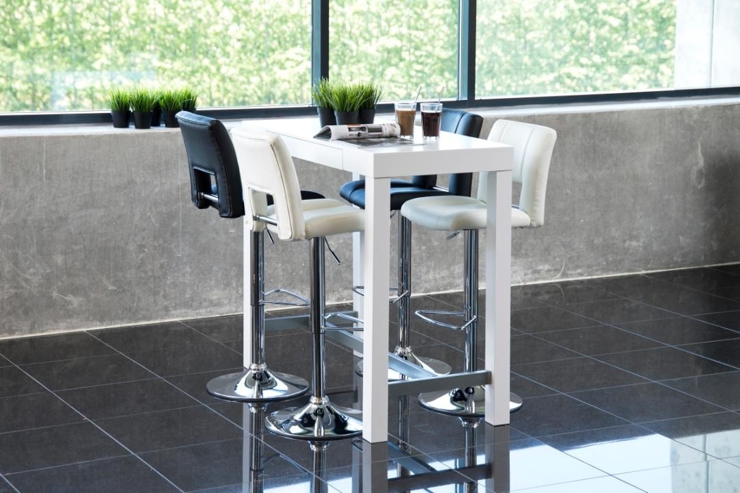 Set 2 piese Scaune de bar Sylvia, Alb, 115x41.5x52 cm