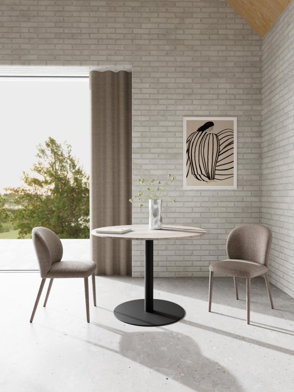 Set 2 piese Scaune dining Patricia, Maro, 83x48x57 cm