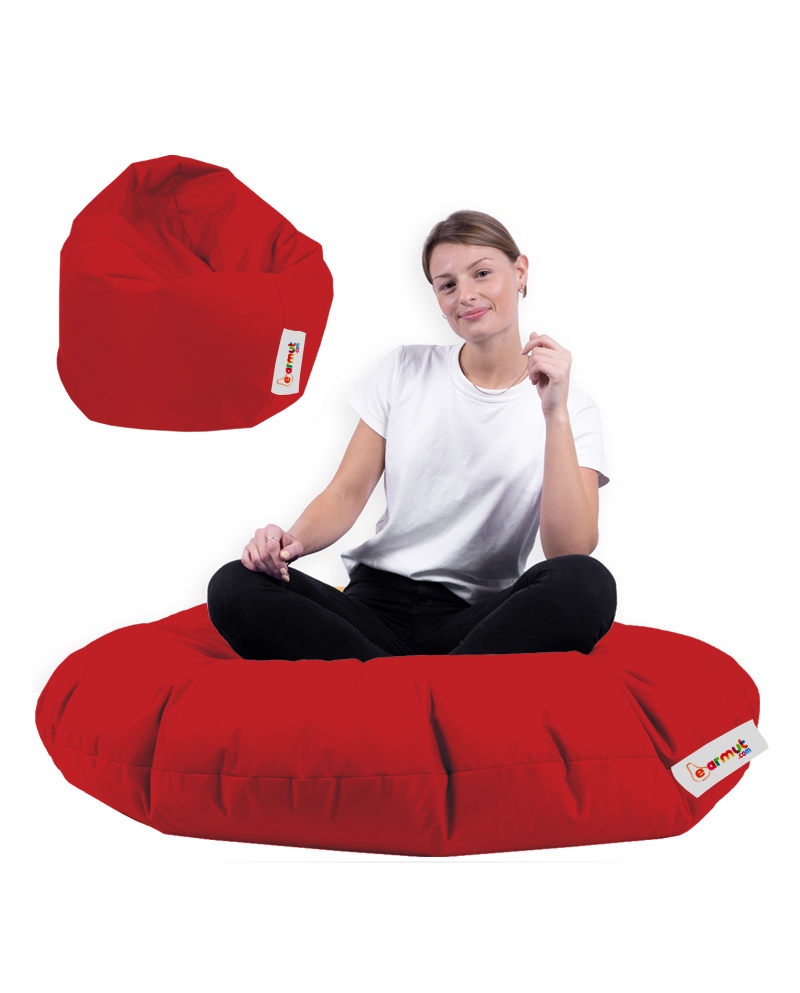 Taburet puf beanbag de gradina Iyzi Rosu