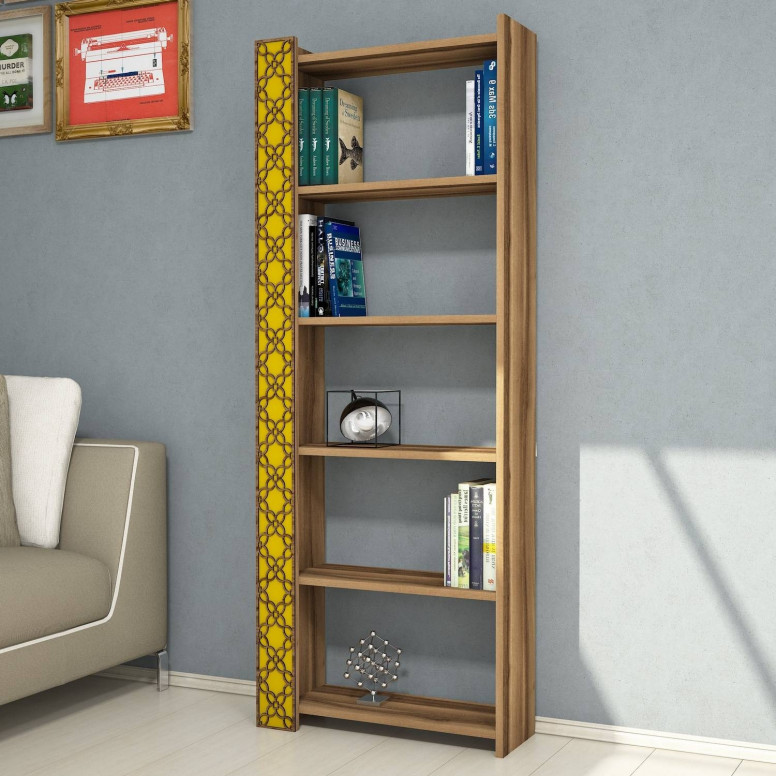 Biblioteca City - Walnut, Yellow