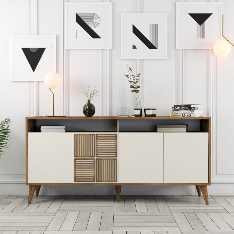 Consola Milan 160 - Walnut, Cream