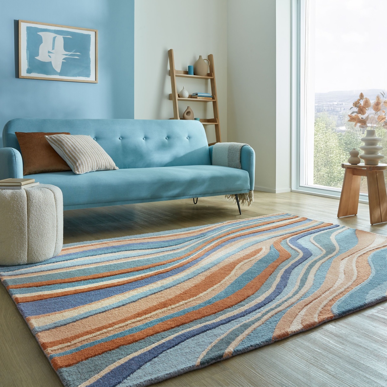 Covor Abstract Flow Albastru 160x230 cm, Flair Rugs