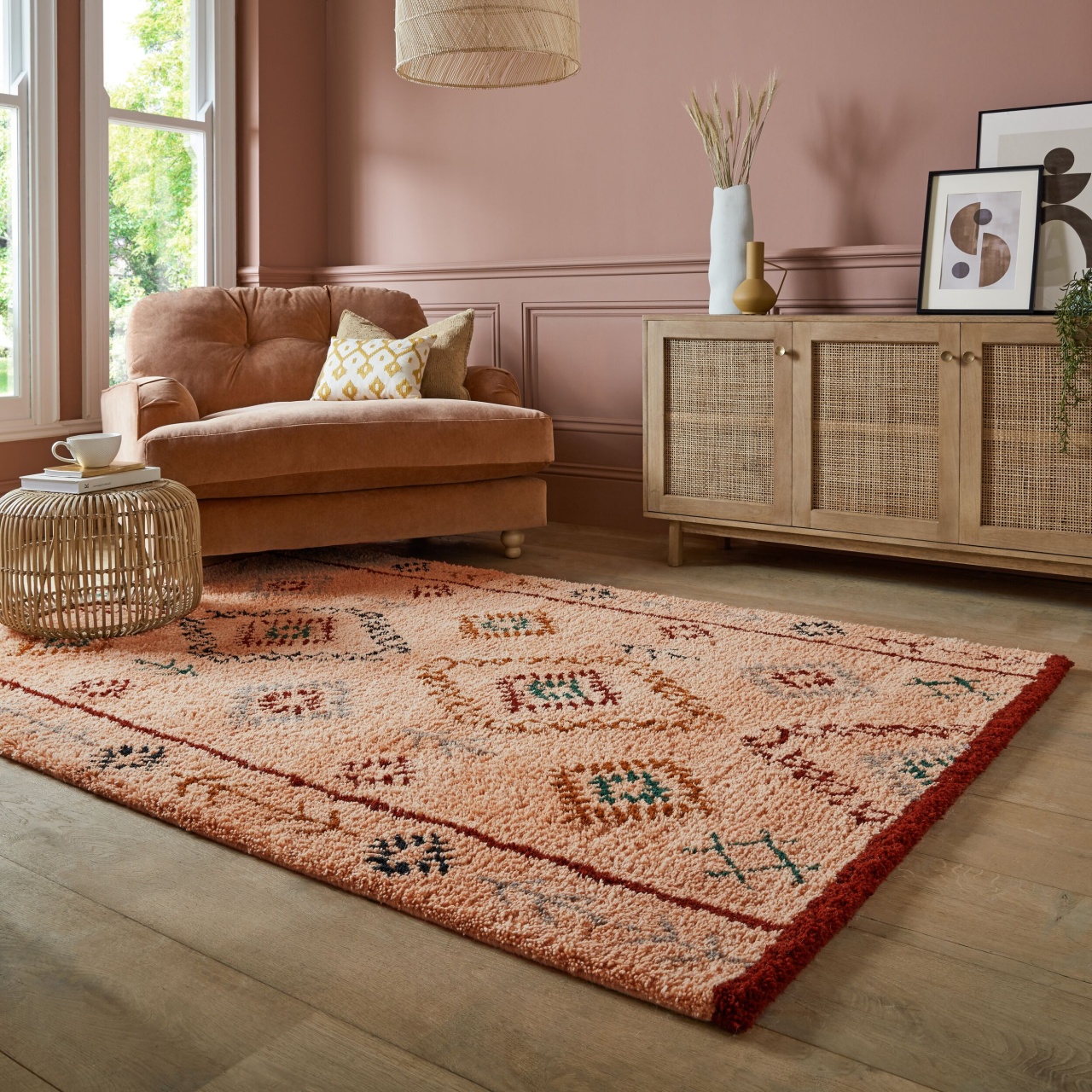 Covor Maroc Sahara Shaggy Roz 200X290 cm, Flair Rugs