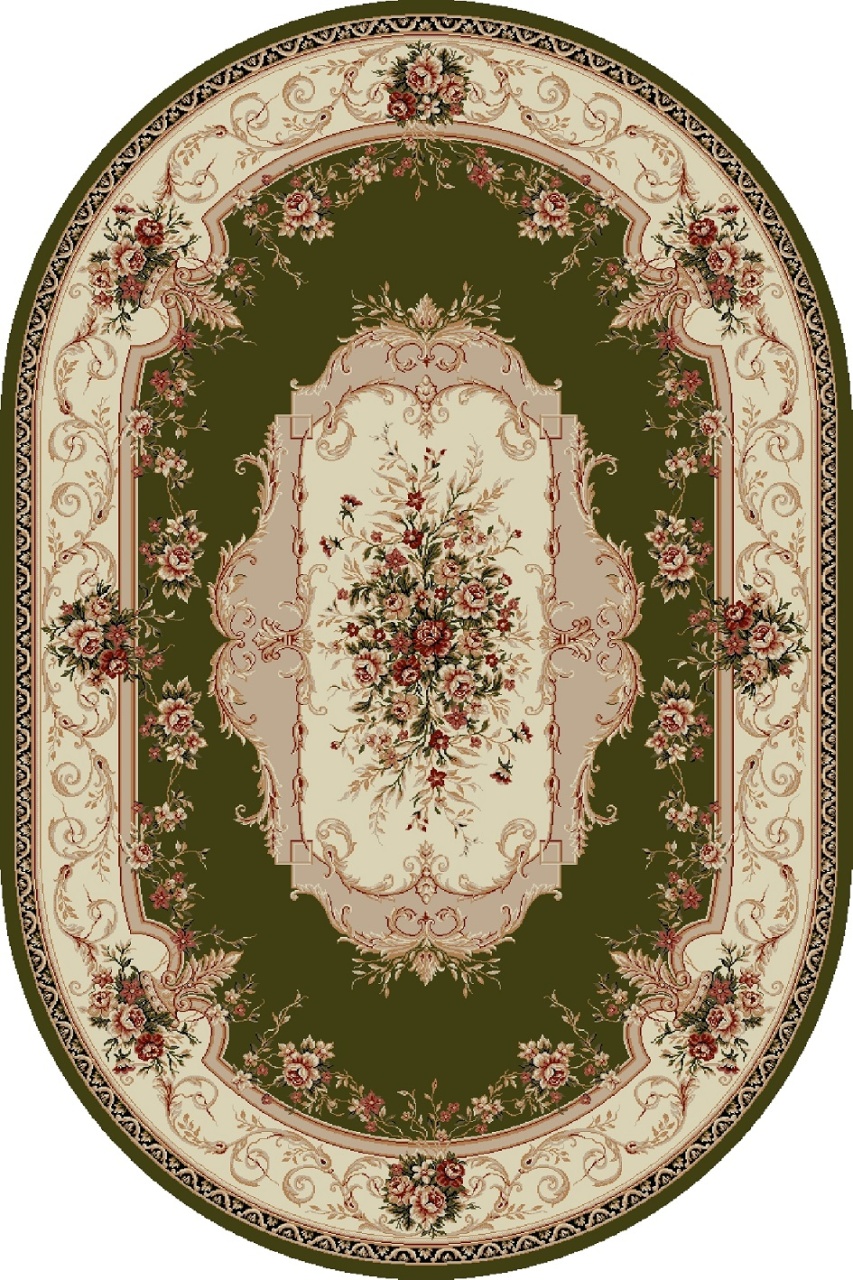 Covor Oval, Lotos, Verde, 100x200 cm, Delta 507