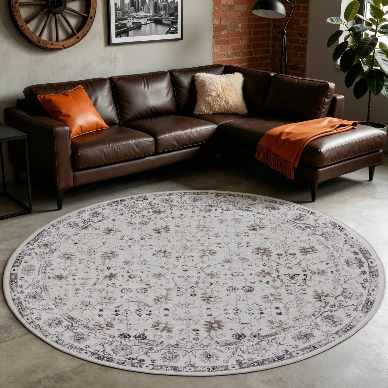 Covor Rotund INKA V2 Crem 160x160 cm