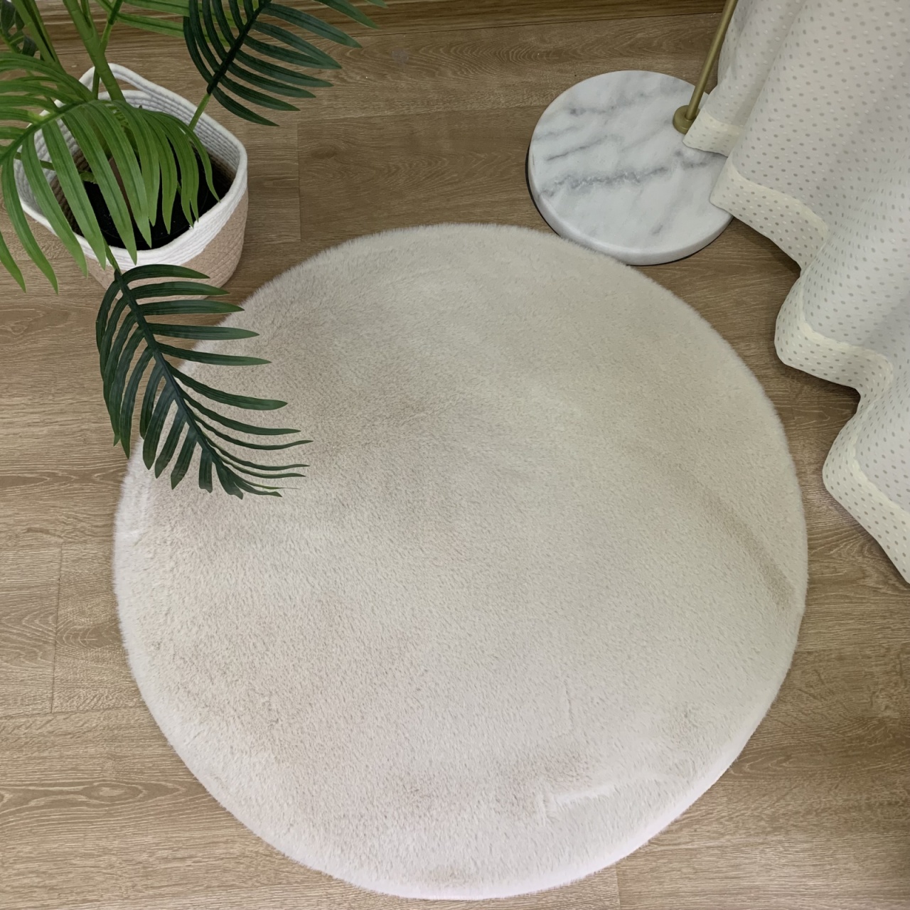 Covor Rotund, Soft, Crem, 100x100 cm, Delta 050