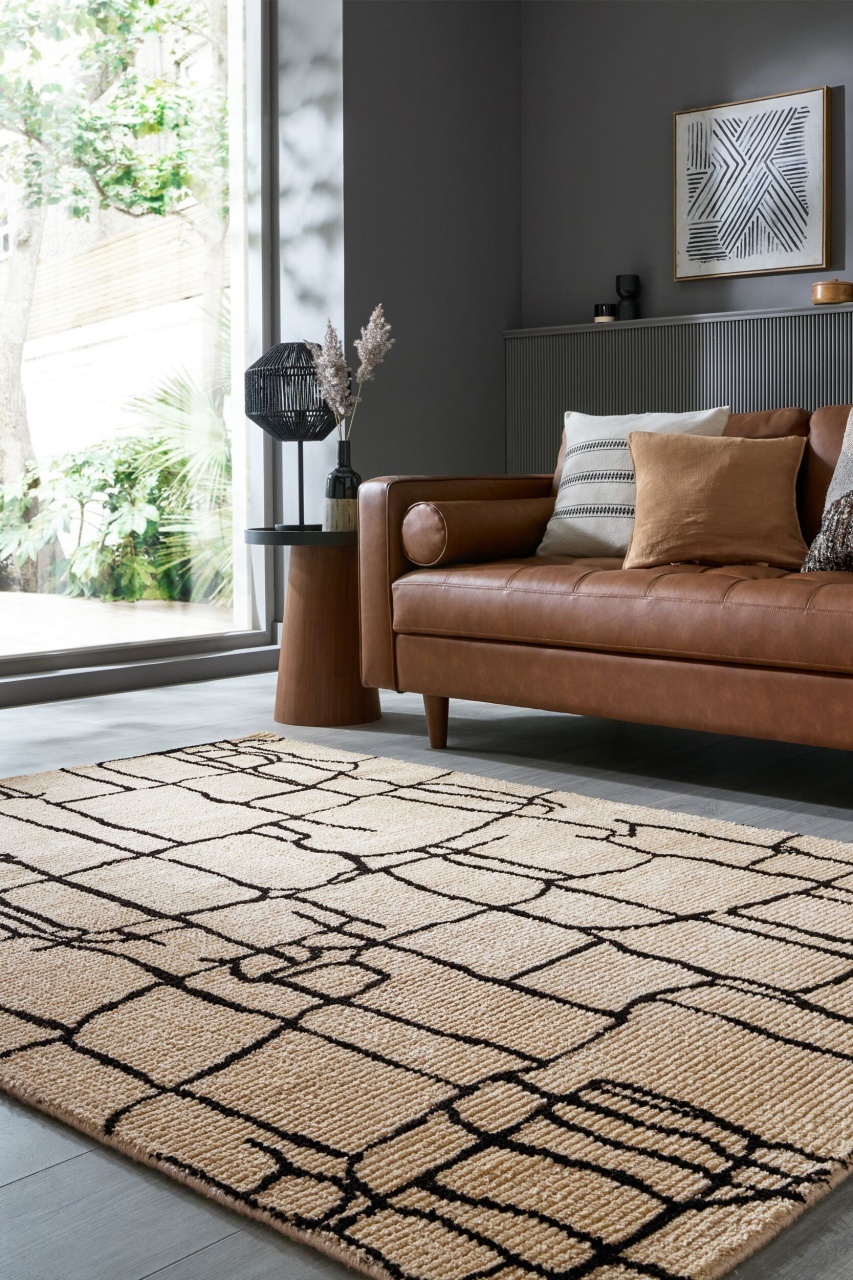 Covor Theo Circular Knit Crem 200x300 cm, Flair Rugs