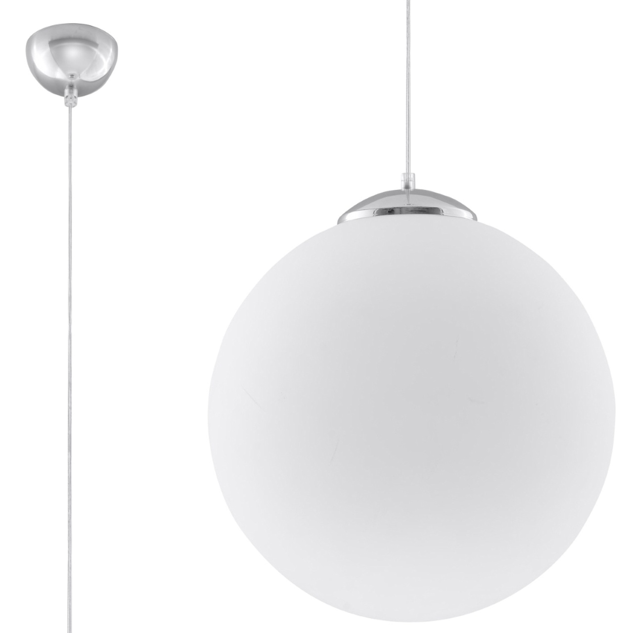 Lustra suspendata Ugo Argintiu 30x30x120 cm