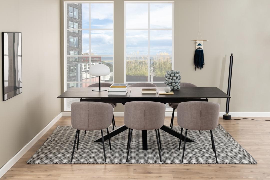 Masa dining Heaven, Negru, 76x240x100 cm