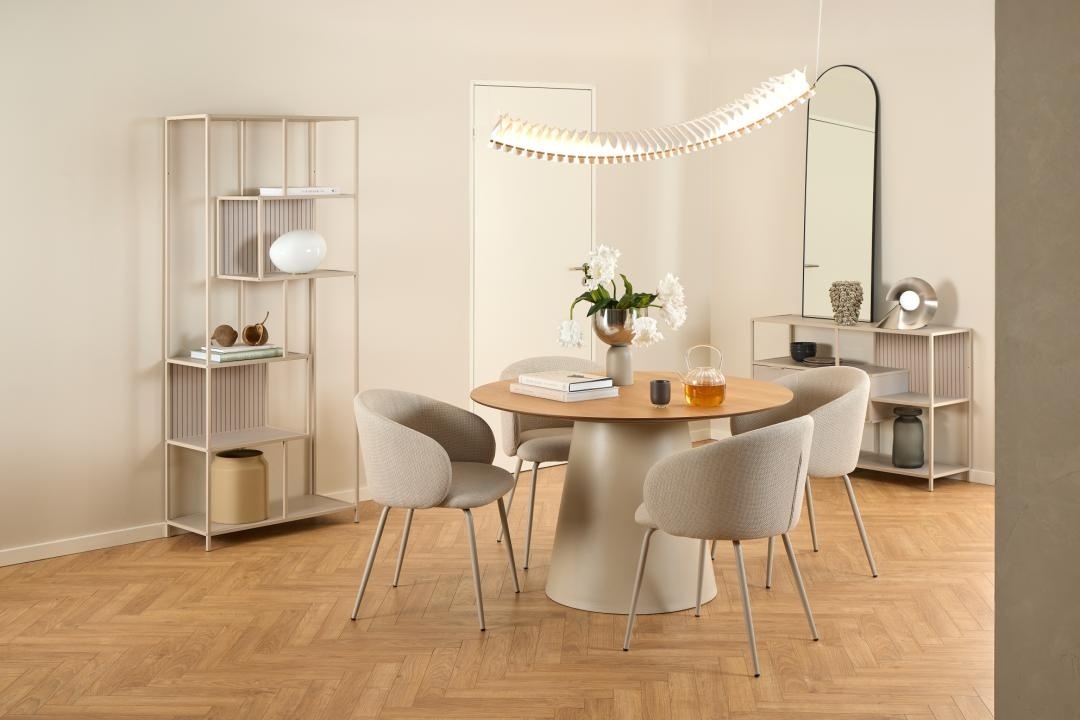 Masa dining Soli V1, Natural, 75x120x120 cm