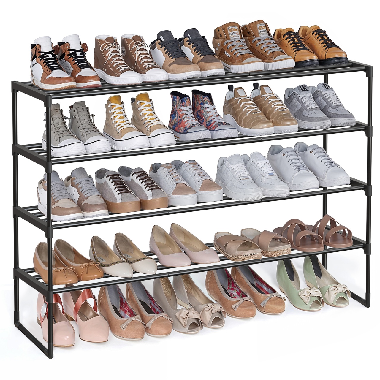Pantofar modular Songmics, Deky, Negru, 116x30x72 cm