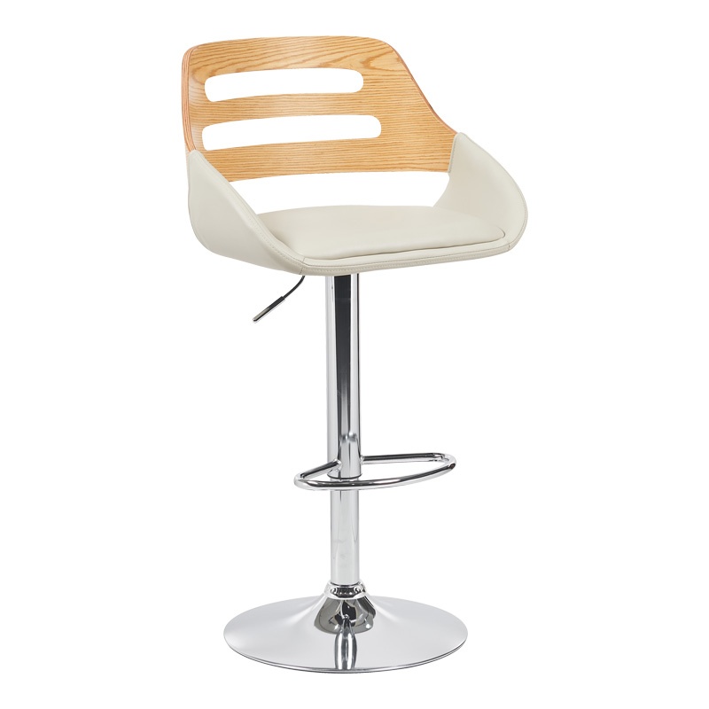 Scaun de bar ajustabil Fern Bej 50x48.5x110.5 cm