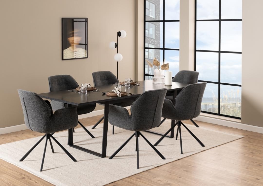 Scaun dining Aura, Gri, 90x62x61 cm
