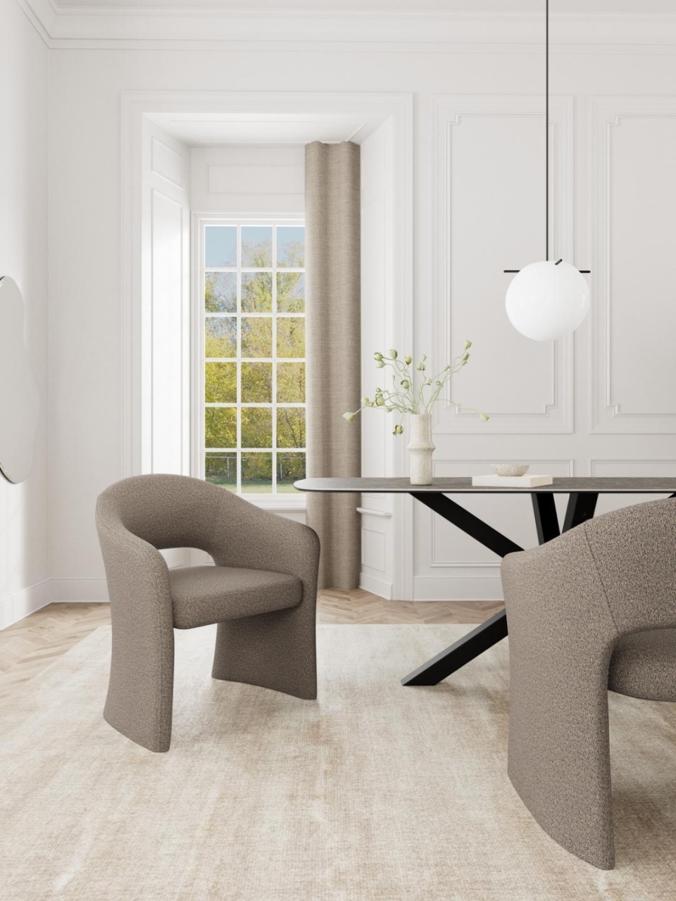 Scaun dining Tori, Gri, 80x64.5x56.5 cm