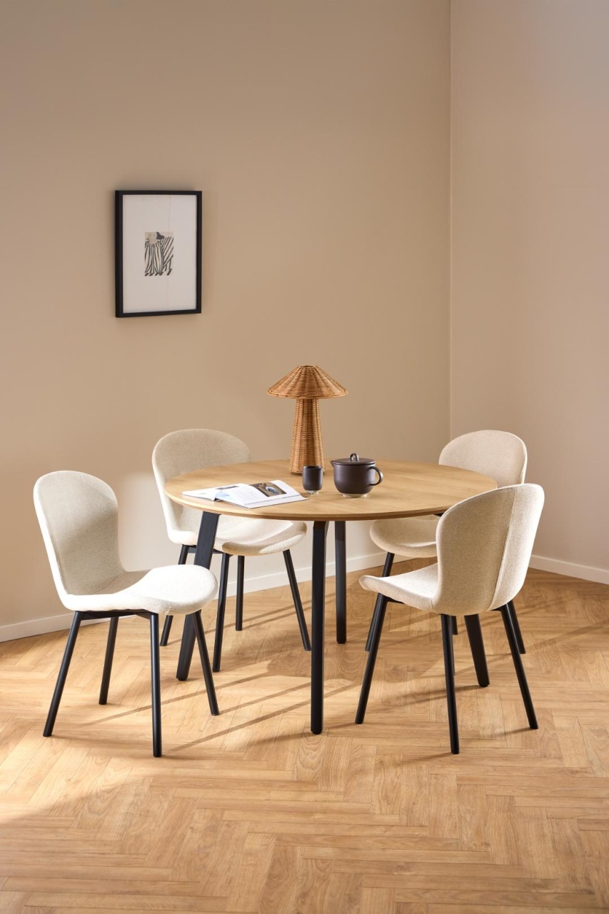 Set 2 piese Scaune dining Esra, Bej, 86x50x58 cm