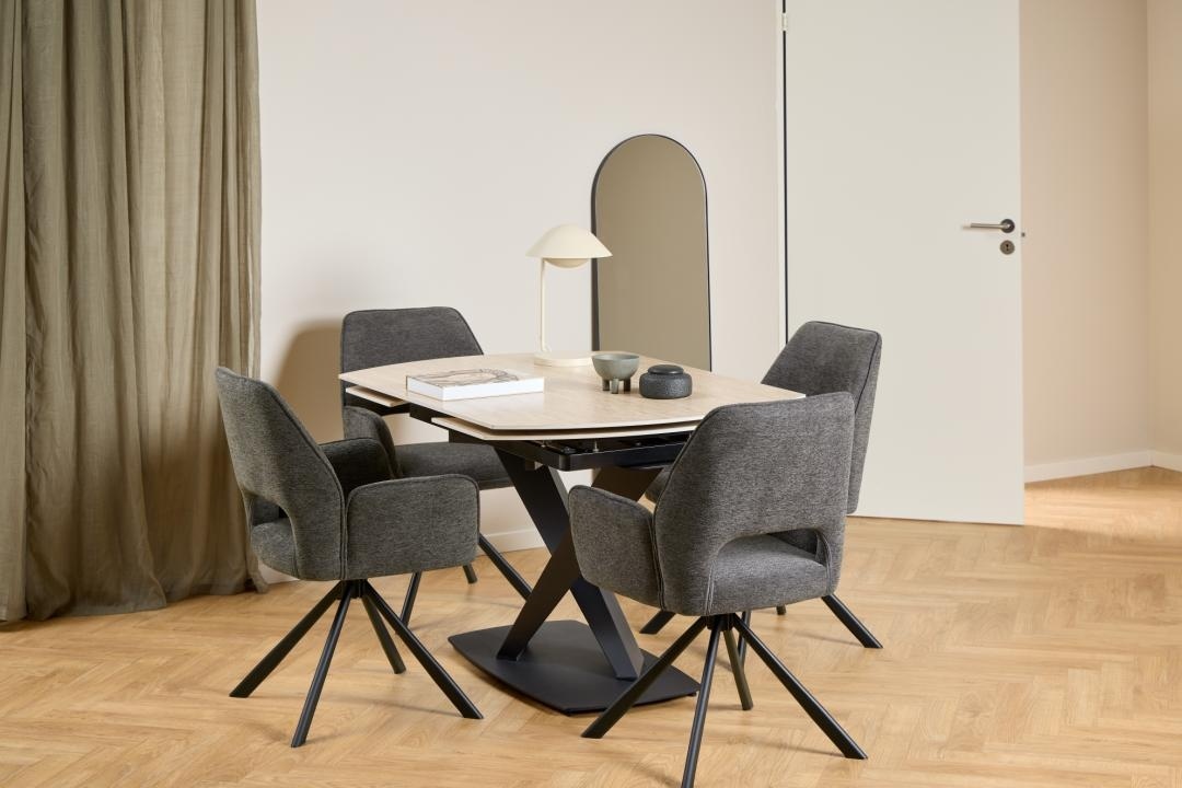 Set 2 piese Scaune dining Graham V1, Gri, 87x59x62 cm