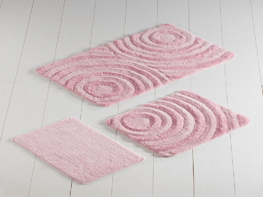 Set 3 Covorase de Baie Wave Pudra (Acryl)