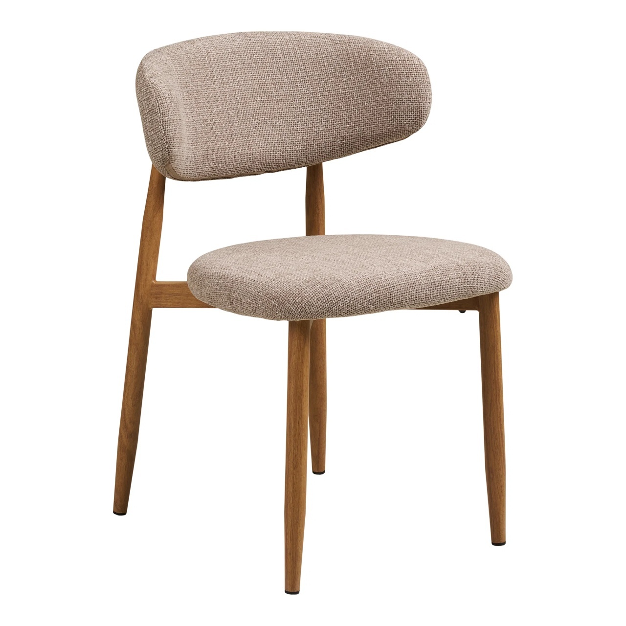 Set 7 piese Masa dining si scaune Osaka, Stejar, 120x120x77 cm