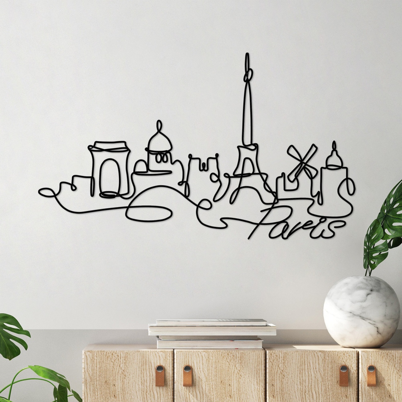 Tablou metalic Paris Negru 120x69x1.5 cm