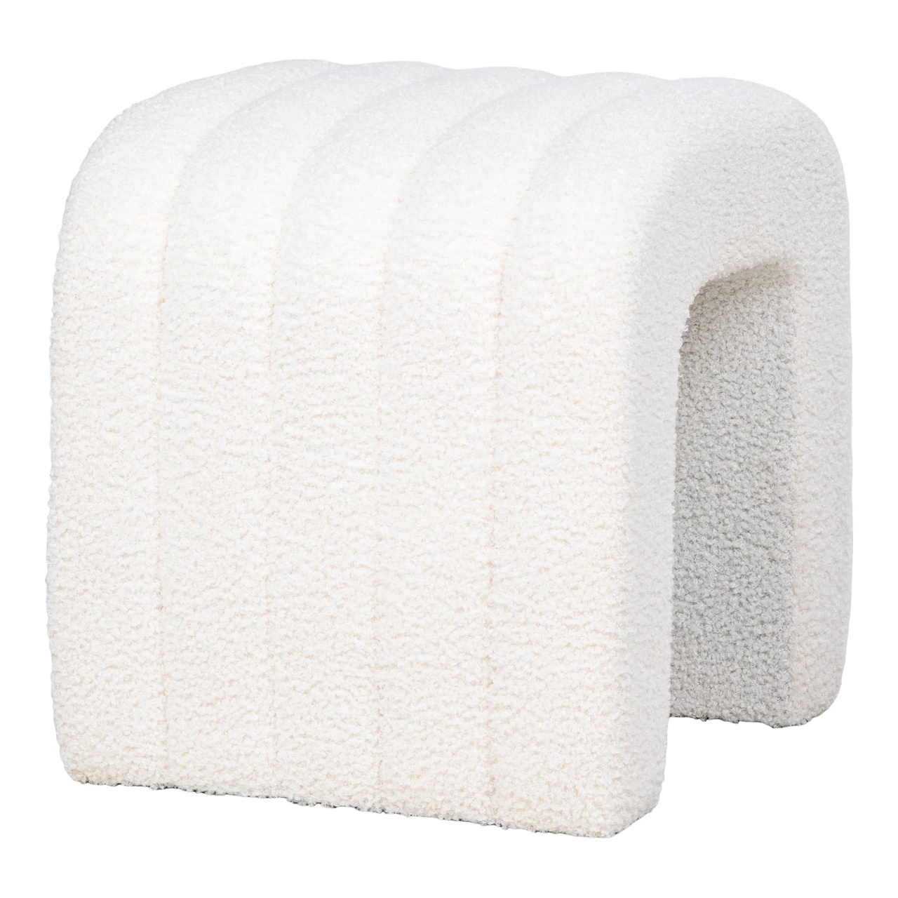 Taburet circular Colma, Alb, 41x42x36 cm