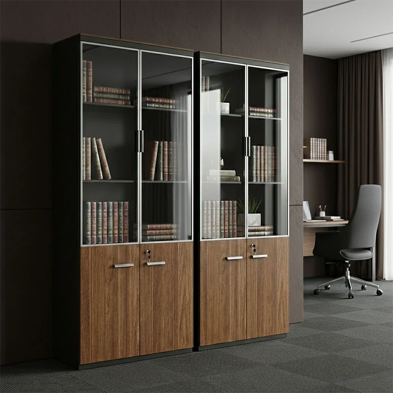 Biblioteca birou office, Oscar, Nuc, 160x40x200 cm