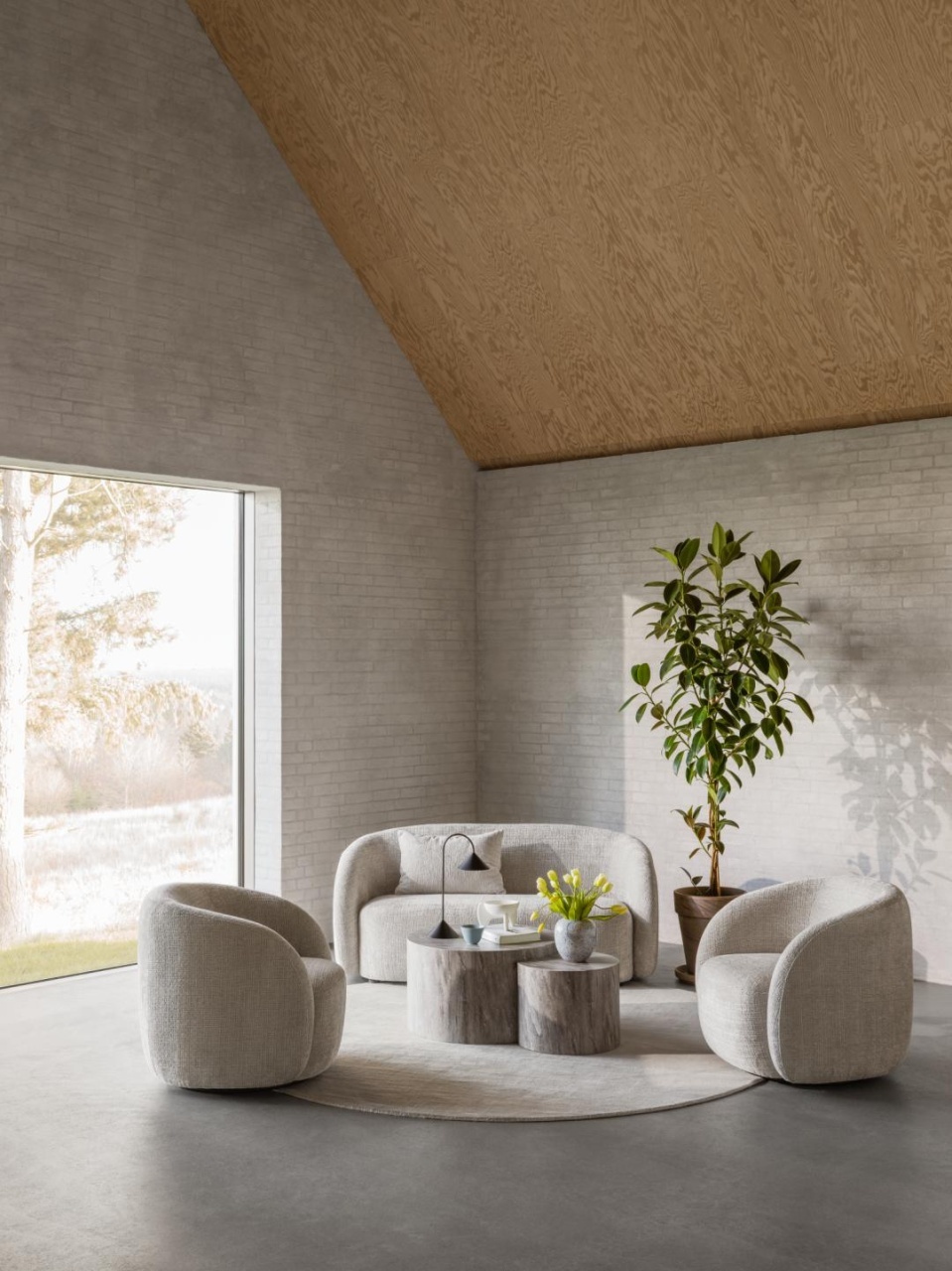 Canapea 2.5 locuri Lodi, Bej, 76x169x86 cm