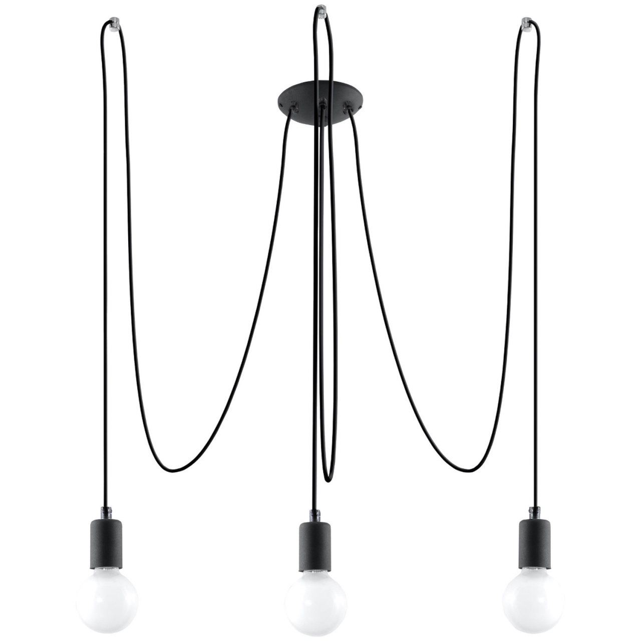 Candelabru 3 Edison Negru 300x300x150 cm