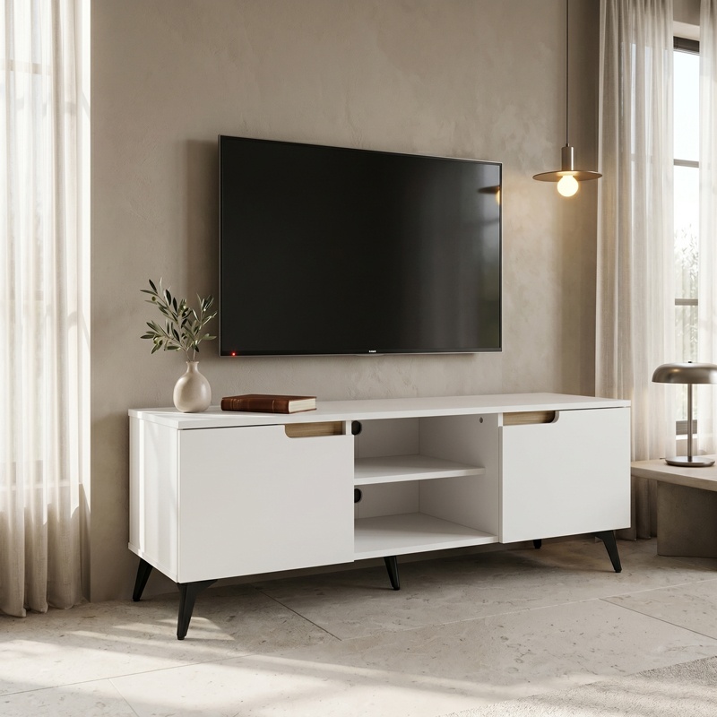 Comoda TV, Kemvio, Pako, Alb 120x38x44 cm