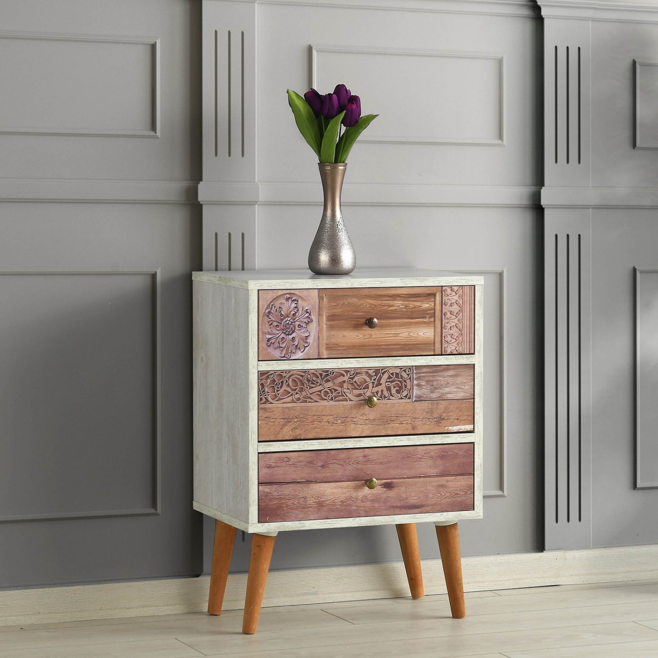 Consola Liza Alb 50x68x35 cm