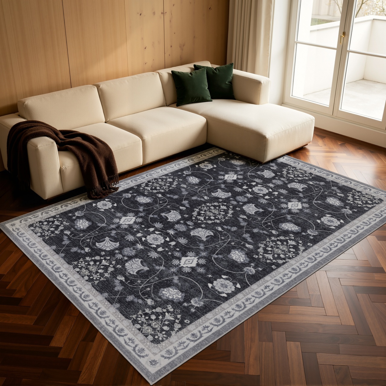 Covor Dreptunghiular INKA V6 Negru 240x340 cm