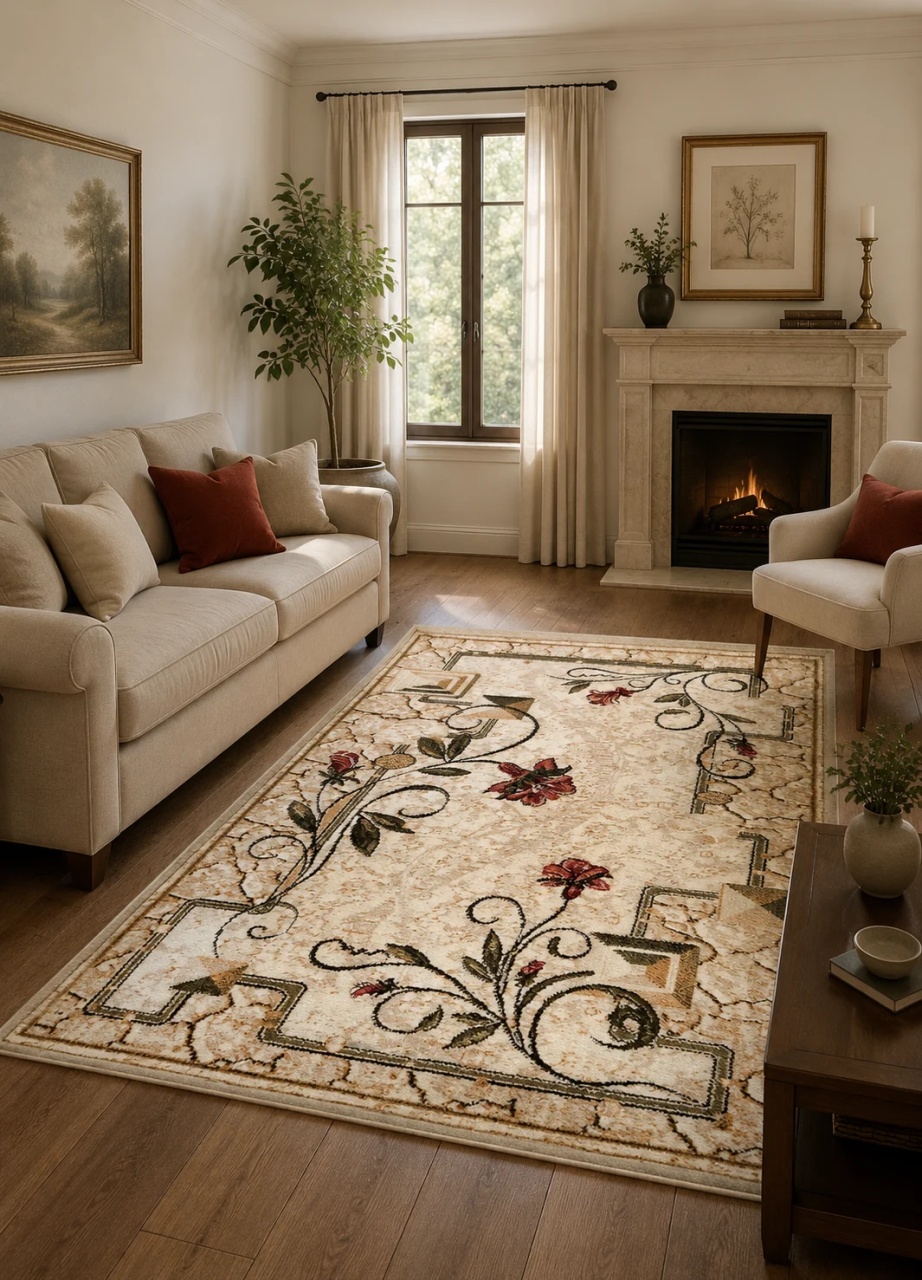 Covor, Lotos, Crem, 60x110 cm, Delta 587 116