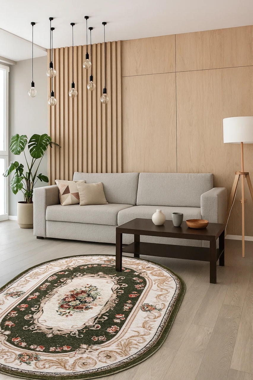 Covor Oval, Lotos, Verde, 150x230 cm, Delta 535 310